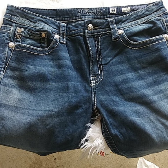 Miss Me Bling & Pearls Skinny Jeans 33 Waist - Picture 2 of 8